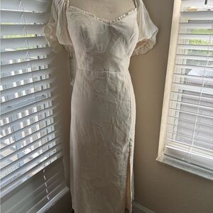 NWT Azazie Atelier Mischa Sheath Cream Dress